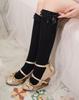 Japanese White Lace Bow Half-Cut Medium Tube Women'S Socks Lolita Lace Student Versatile Soft Sister Jk Calf Socks