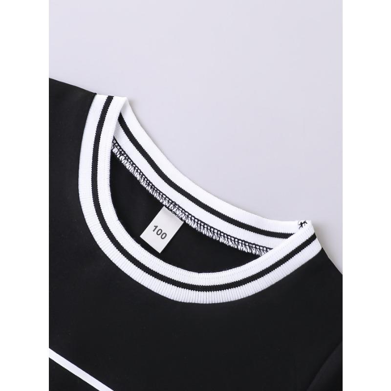 2025 New Summer Fashion Children's Suit Crew Neck T-shirt Casual Short Sleeve T-shirt + Shorts Beach Shorts Quick Drying Suit