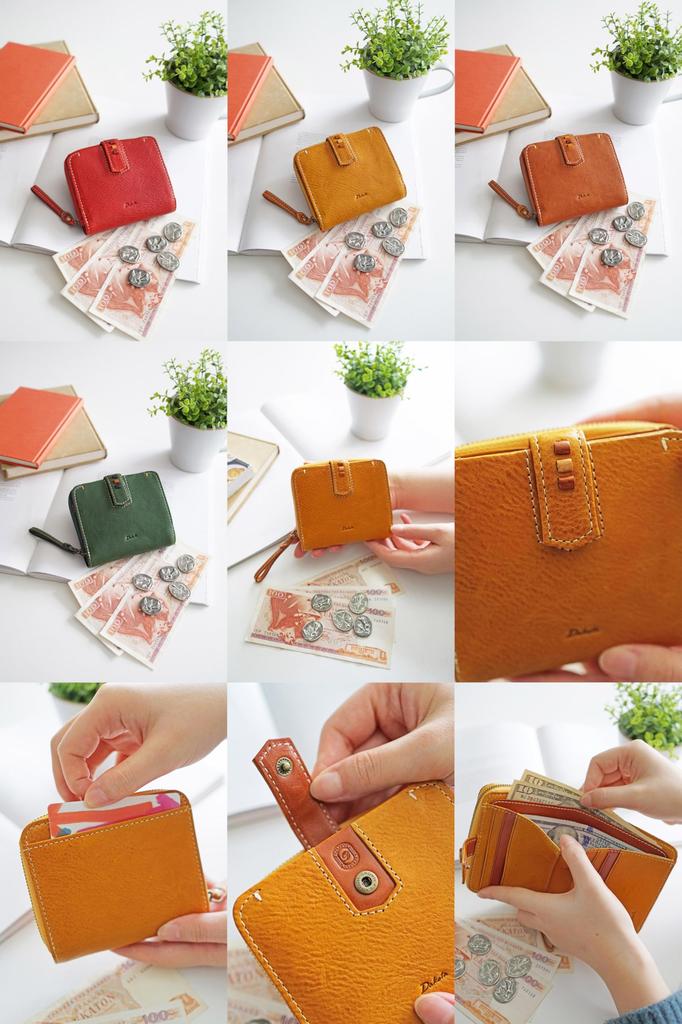 Dakota Damen Geldbörse aus echtem Leder, zweifach faltbar, Rot, DA-31700-30