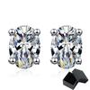 D color 0.5-2ct Oval Cut Moissanite Stud Earrings for Women Luxury Quality Wedding Party Jewelry 925 Sterling Silver Ring Earring
