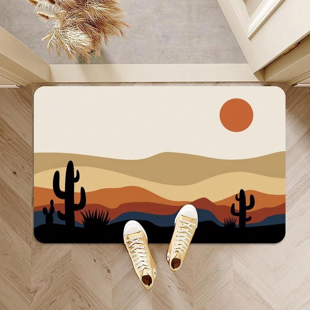 Non Slip Quick Dry Absorbent Vintage Floral Bath Carpet Mat Rug Easy Clean Home Decor for Bathroom Shower Sink Bathtub Door