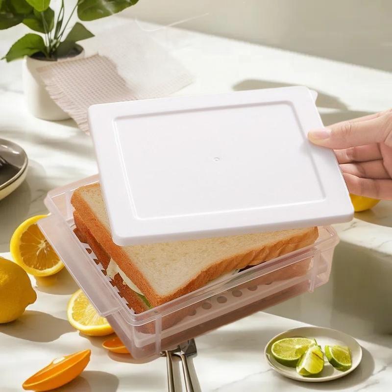 Sed Brot Aufbewahrungsbox Toast Kühlschrank Gefrierschrank Französischer Konservierungsbehälter Lebensmittelaufbewahrung Abgedeckte Trennbox