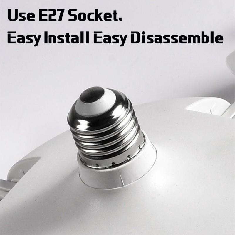 E27 Fassung Deckenventilator mit Licht 60W LED Beleuchtung Kleiner Deckenventilator Haushalt Wohnzimmer 4-Motor Ventilator mit Licht
