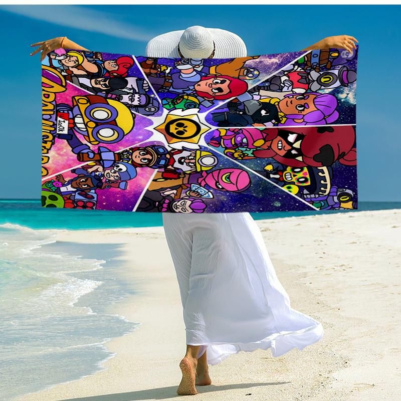 Game Brawl Adventure Heroes Beach Towel, Super Soft Microfiber, Gift for Her/Him, Birthday, for Pool, Beach, Travel, Home Decor Fan Gifts