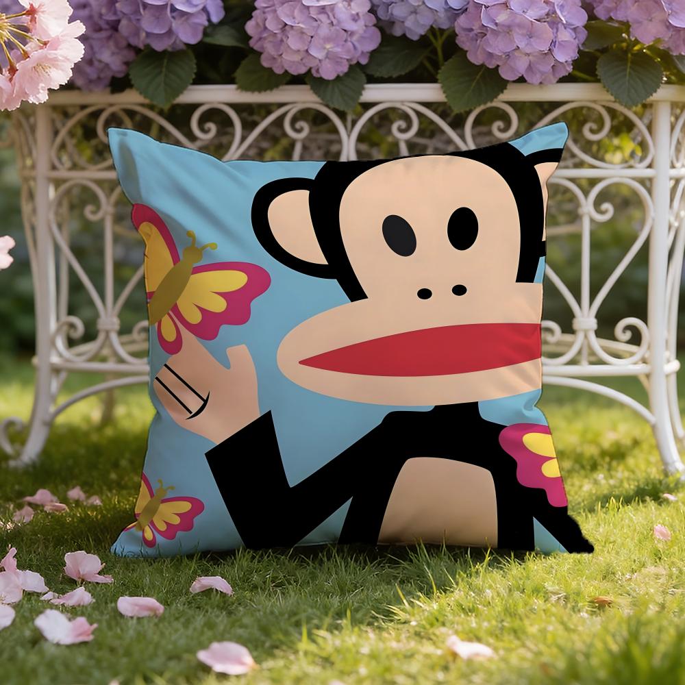 Cartoon P-Paul Frank Monkey Cushion Cover Home & Car Dual-Scene Pillow Cover: Reversible for Premium Comfort