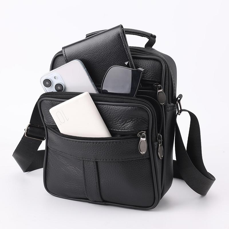 Vintage Leder Umhängetasche für Herren – Klassische Messenger Crossbody Tasche für Business Casual & Reisegebrauch