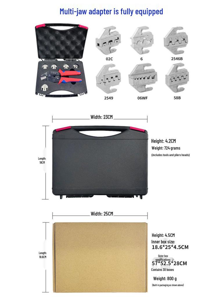 SN58B Electrical Wiring Terminal Crimping Pliers Set for Wire Harness and Connector Inserts