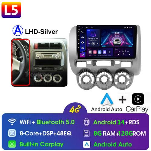 2 Din Android 14 Car Radio For Honda Fit Jazz City 2002-2007 Multimedia Video Player Navigation GPS 4G Carplay Auto Stereo RDS