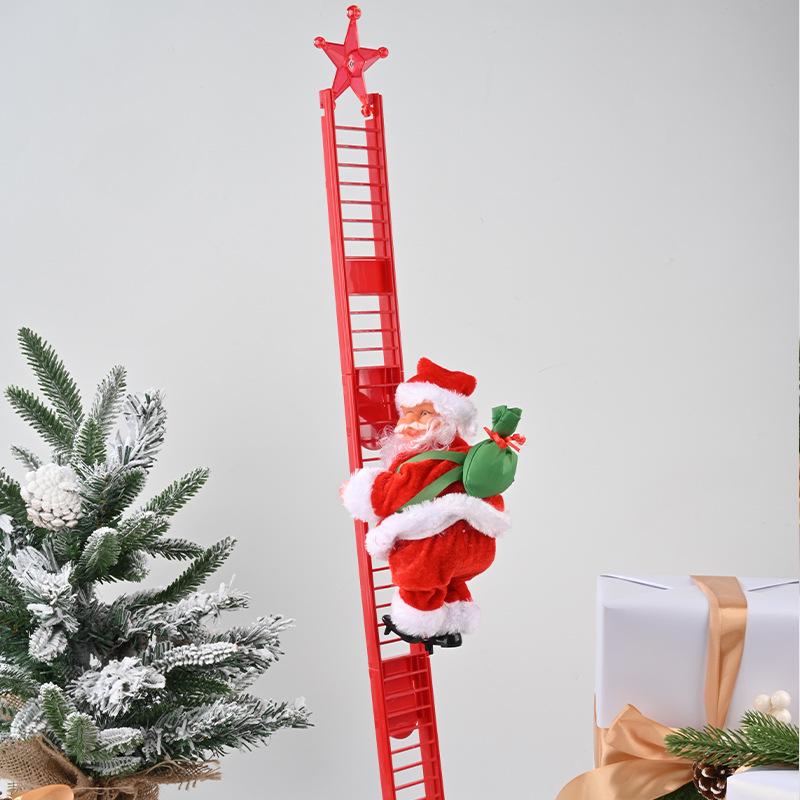 Electric Climbing Ladder Santa Claus Toy for Kids' Christmas Decoration