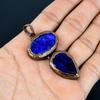 Blue Sapphire Pendant, Handmade Gemstone Pendant,  Copper Electroformed Pendant Antique Jewelry, For Engagement Gift