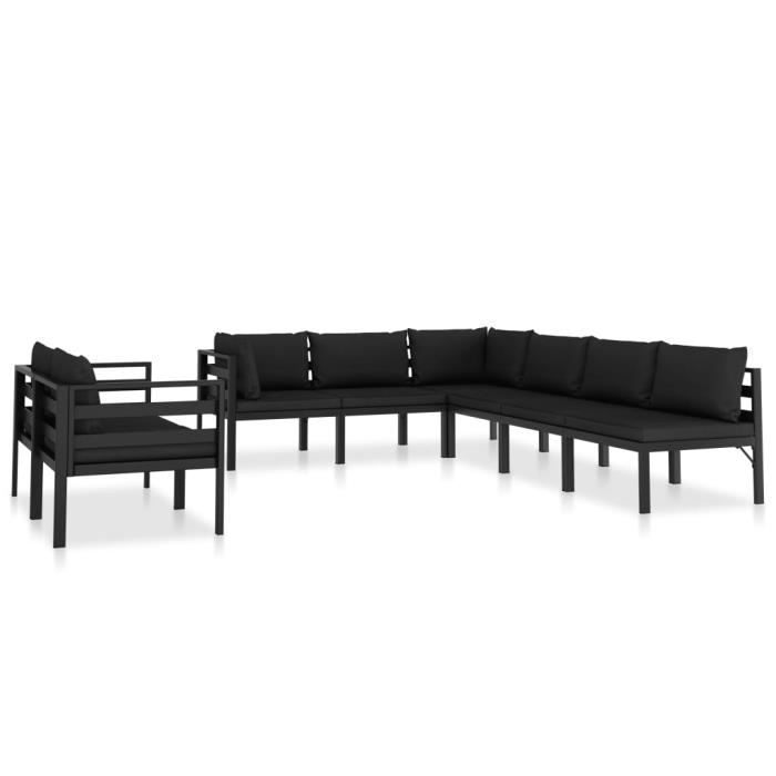 VidaXL Garden Furniture Set 8 Pcs with Cushions Aluminium Anthracite