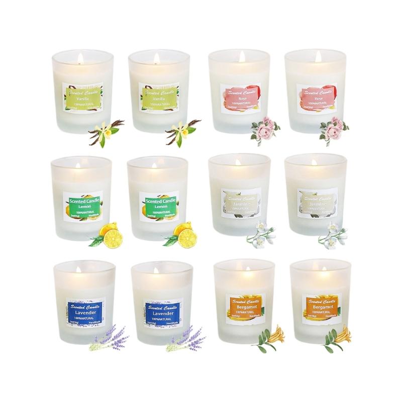Scented Candle Gift Set Birthday Candle for Home Scented Aromatherapys Candle Long Lasting Soys Wax Candle 12Pcs 1