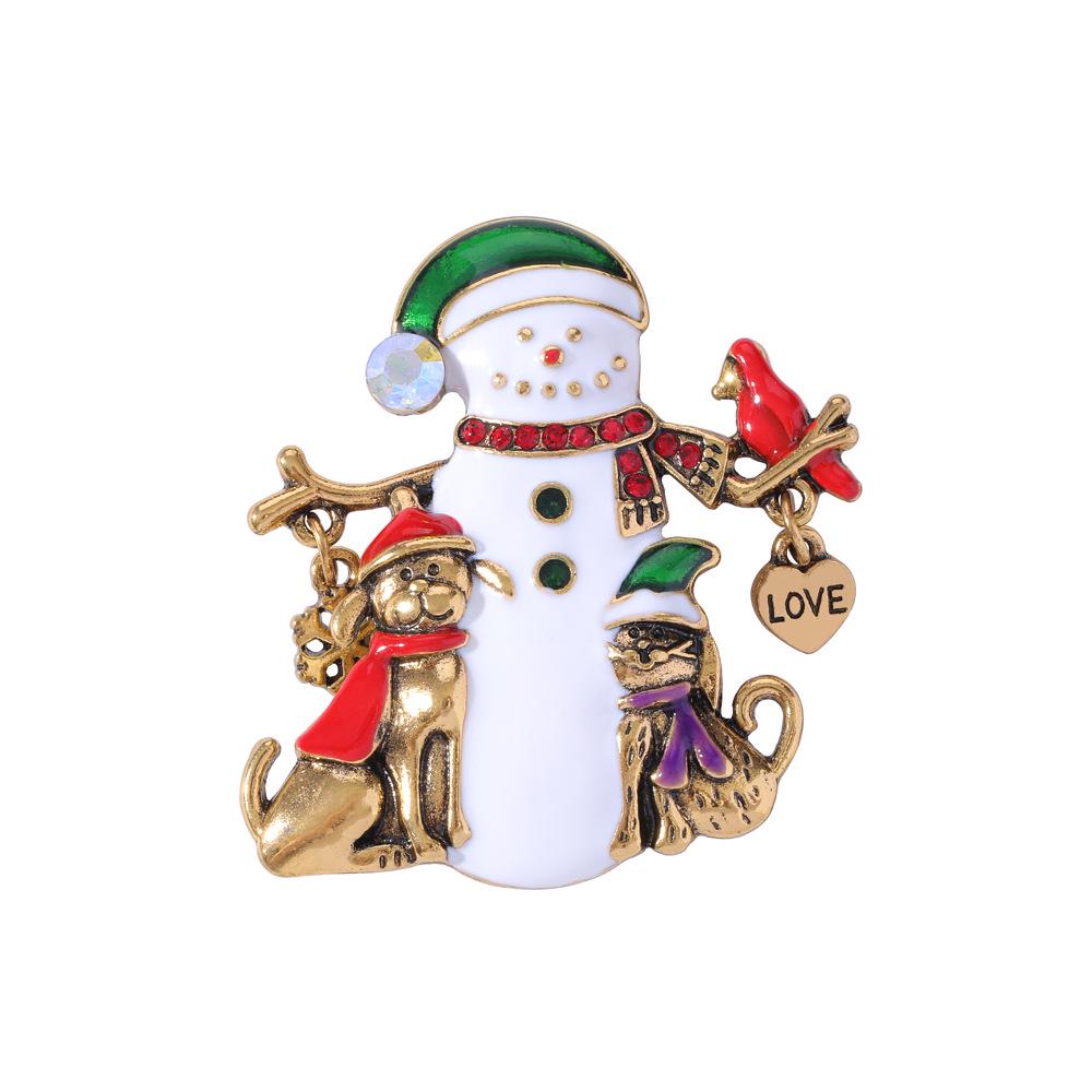 Christmas Brooch Set: Flag, Tree, Sleigh & Bell Designs