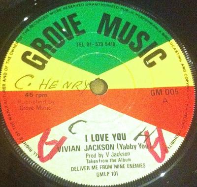 7inch Record VIVIAN JACKSON / JAH BABA - I Love You / Hold My Hand GM005 Grove Music 1977 UK Reggae, Ska & Dub Used