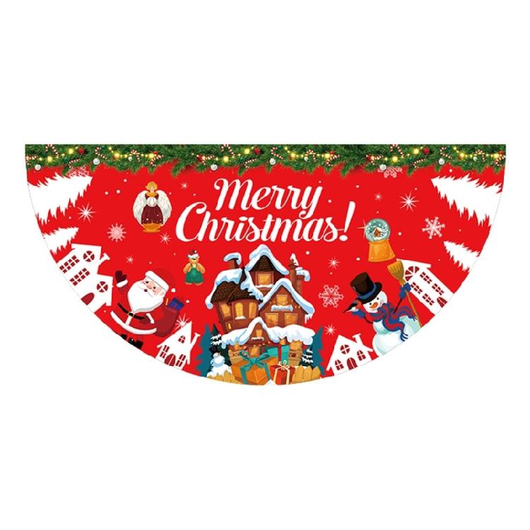 Christmas Fan Flag Door Decoration Polyester Materials Holiday Party Supplies Easy To Hanging Banners Accessory