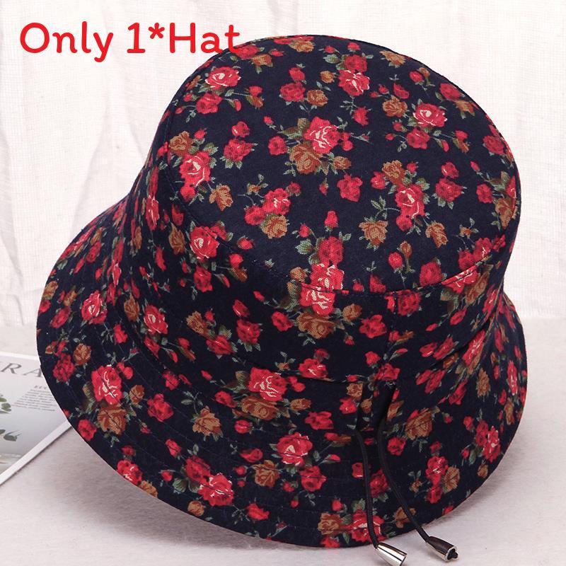 Elderly Women Sun Hat With Adjustable Brim For Spring Fall Sun Protection Cotton Fabric