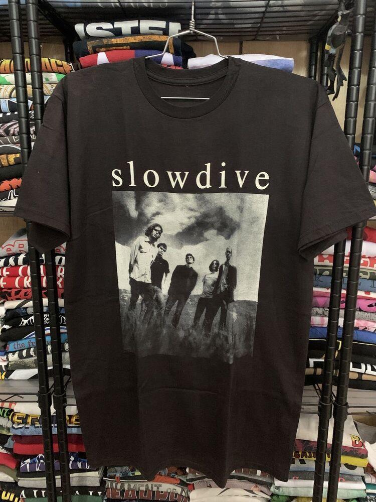 Редкая футболка shoegaze группы Slowdive, Графическая черная унисекс футболка, Репринт KH11944, Унисекс футболка S