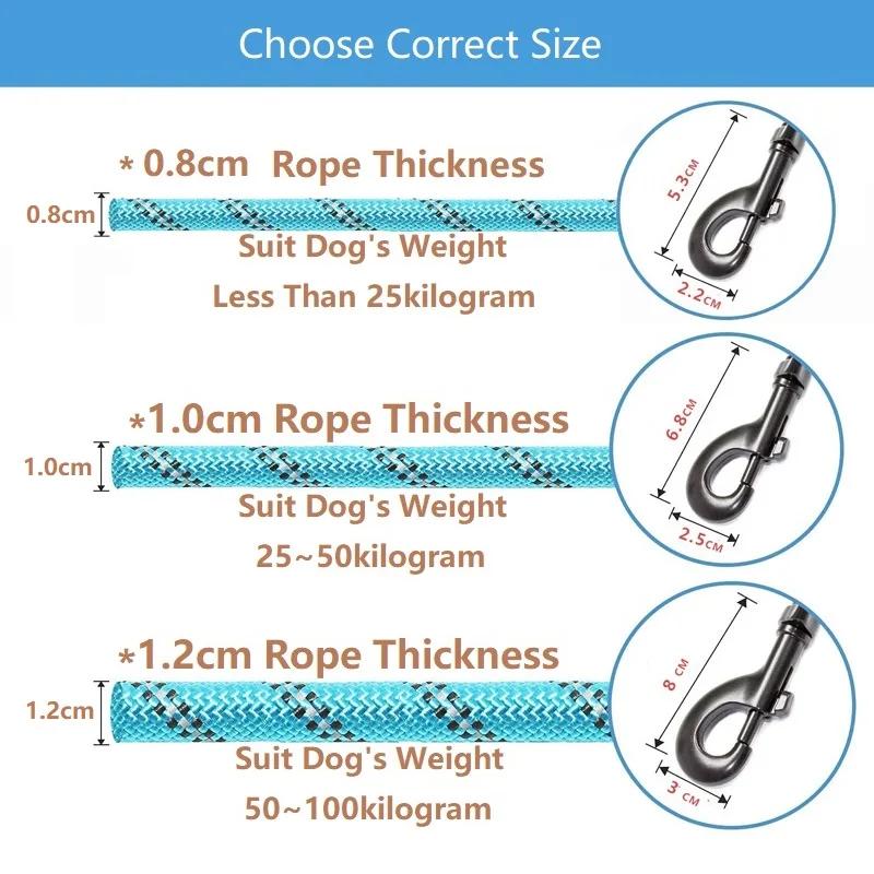 150/200 Strong Dog Leash Pet Leashes Reflective Leash For Big Small Medium Large Dog Leash Drag Pull Tow Golden Retriever