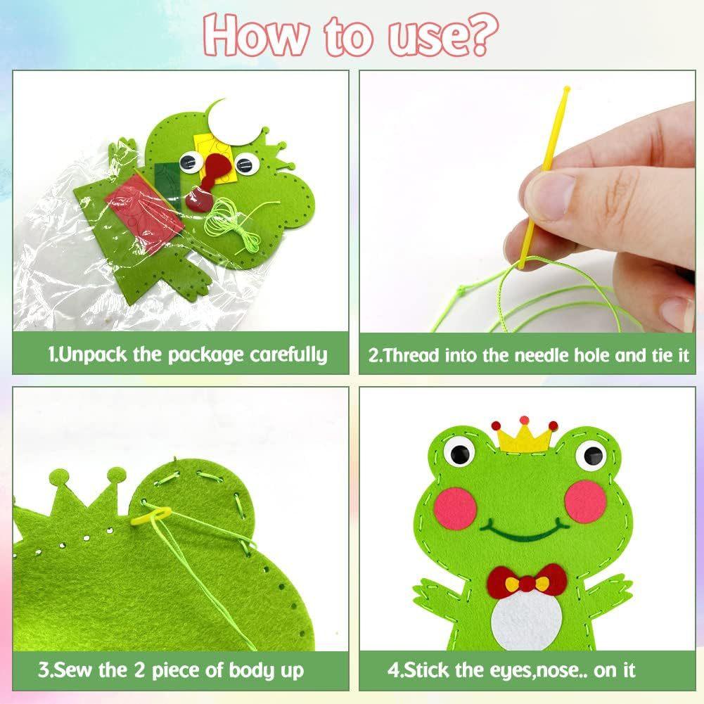 Cute Cartoon Animal Hand Puppet Children DIY Art Craft Toys Fine Motor Skill Training Sewing Lacing Hand Role Play Handmade Kits