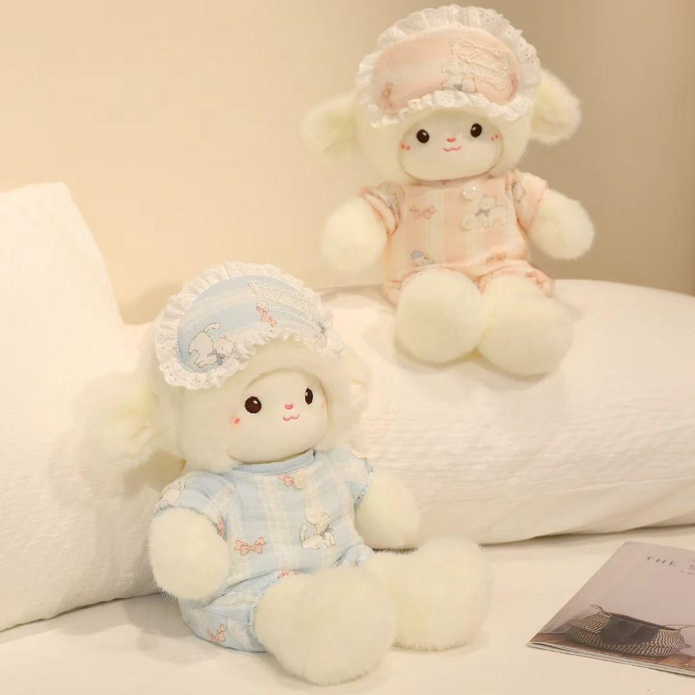 Weiche Lamm-Plüschtiere Flauschige Beruhigungs-Puppe Niedliche Schlaf-Kissen-Puppe Kindergeschenk