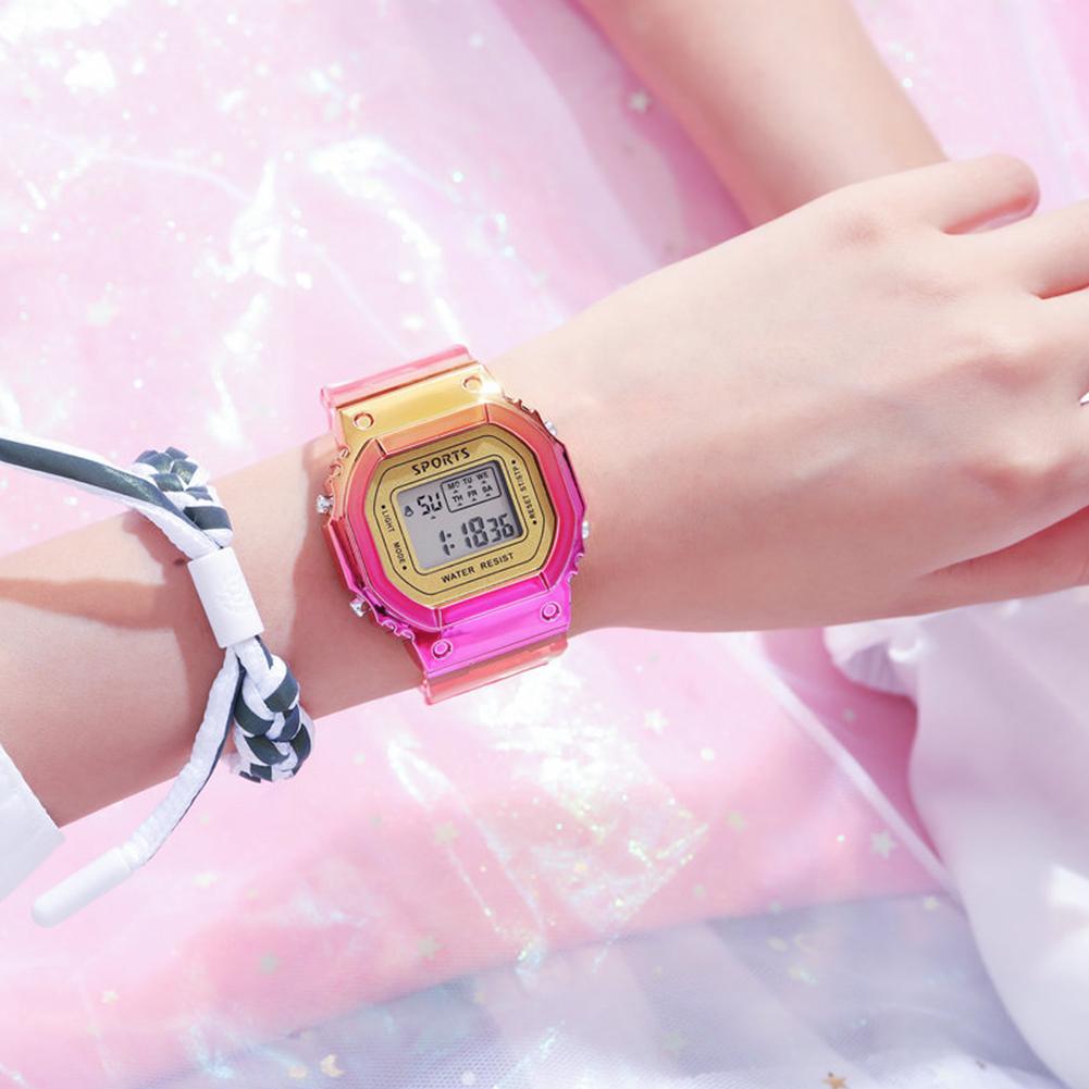Square Chameleon Watch Electronic Watch For Men Women Multi-functional Fashion Colorful Sports Watch