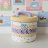 Cotton Woven Storage Basket With Colorful Dot Pattern For Dorm Room And Home Decor