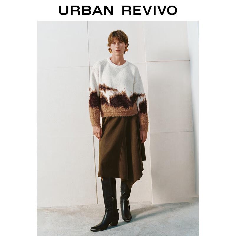 

UR Женский модный вязаный свитер с круглым вырезом и цветными блоками L