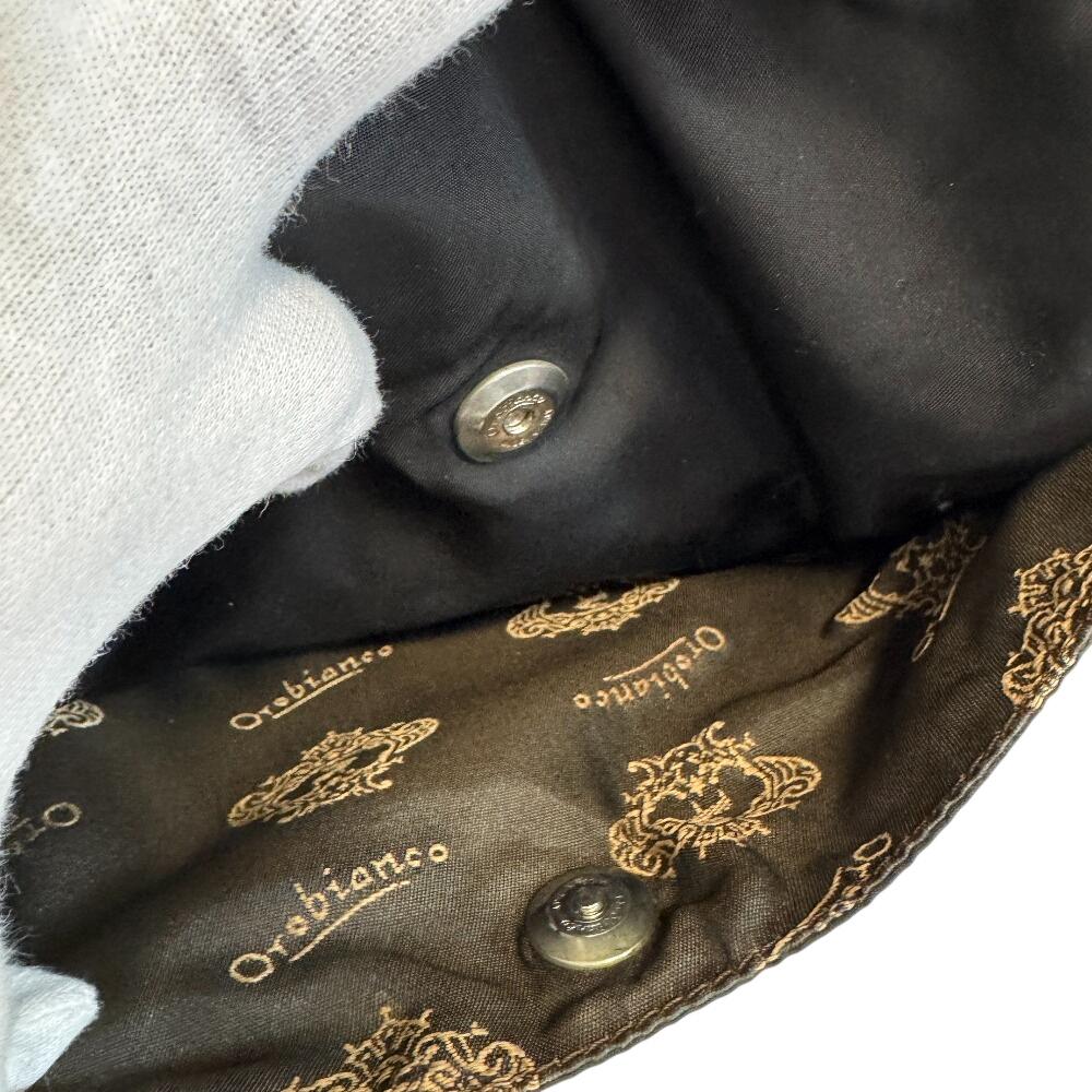 Orobianco Logo Nylon Shoulder Bag Charcoal Nylon Mens Used