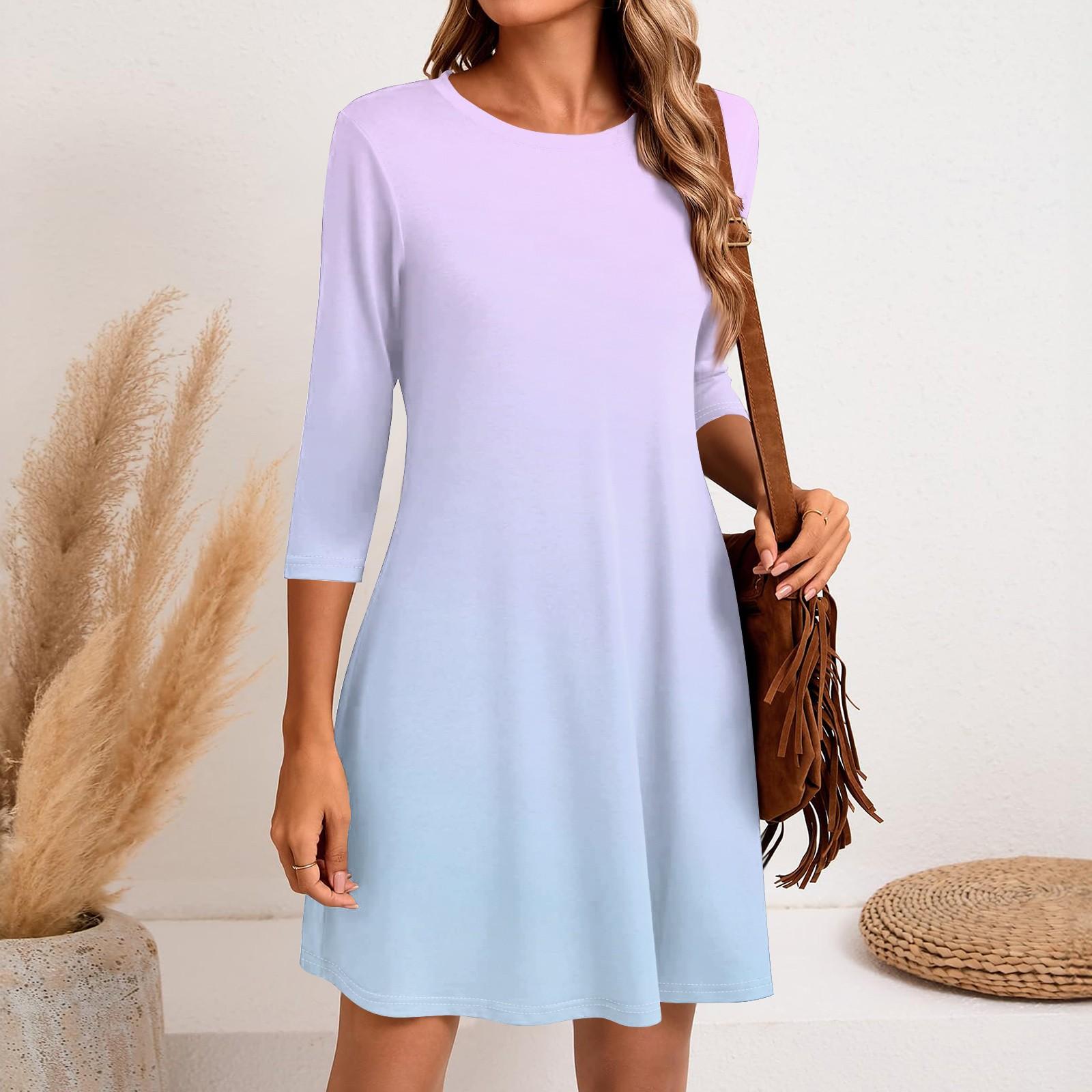 Женское модное повседневное платье с круглым вырезом и рукавом три четверти XXL красный — фото 8