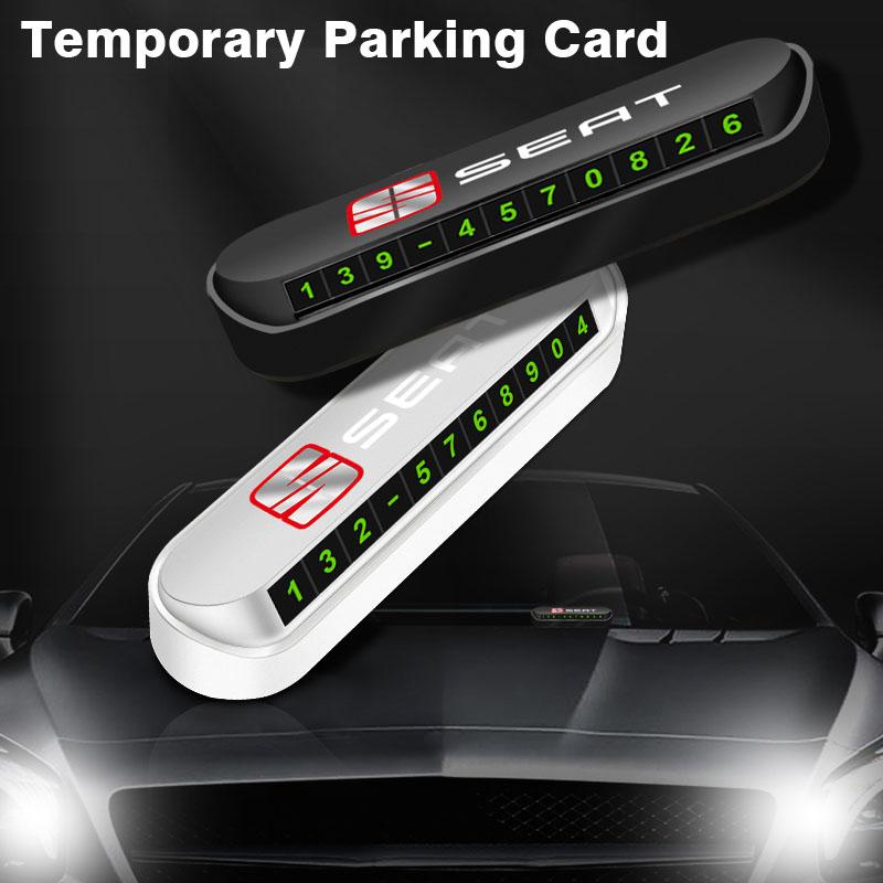 1 Stück Auto Temporäre Parkkarte Schild Plakette Autostyling Für SEAT Arona Ateca Tarraco Minimo IBL EL-BORN LEON
