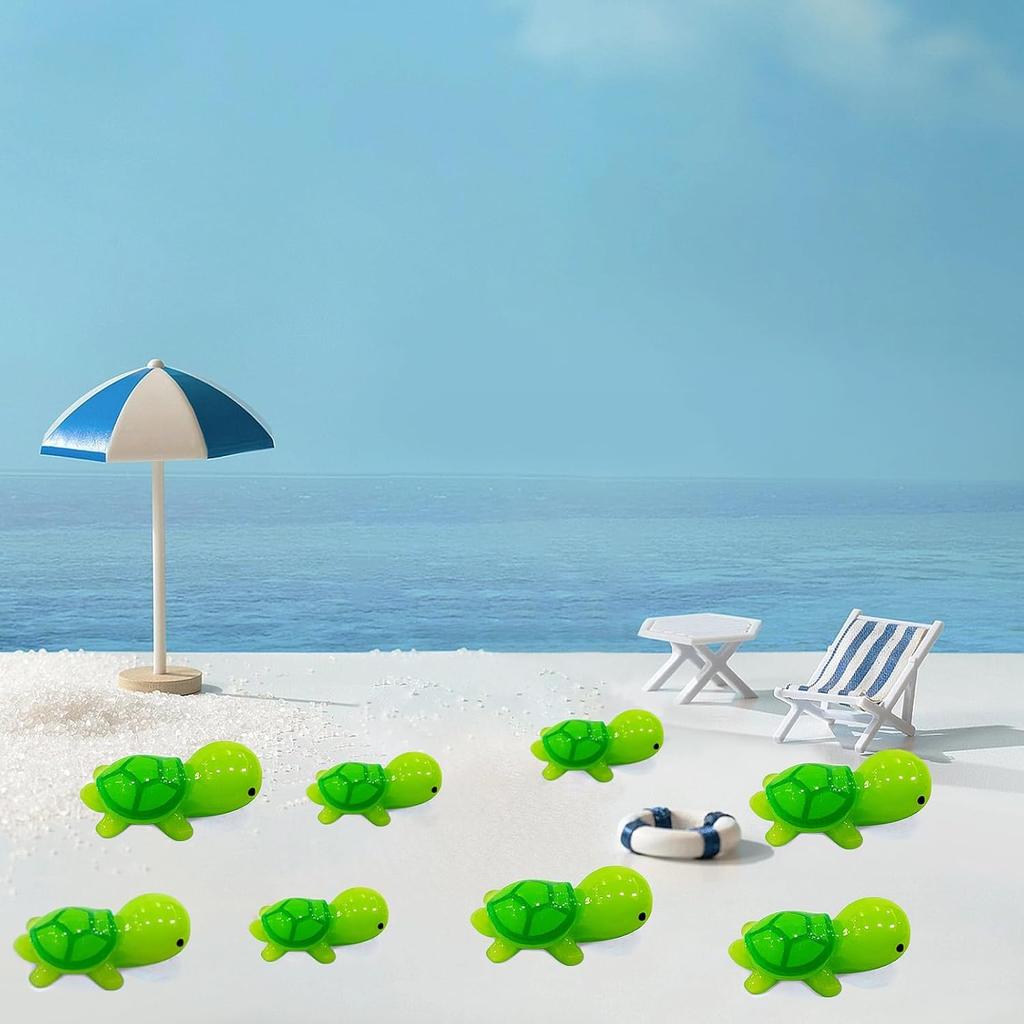 Tiny Resin Turtles 120 Pieces Miniature Sea Turtle Figurine Mini Sea Creatures Tortoise Animals Figurines Garden Micro Landscape Home Terrarium