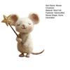 Handcrafted Felt Mouse Figurine Holding Star Mice Ornament Simulation Rat Statue Animal Sculpture Home Office Desktop Decoration