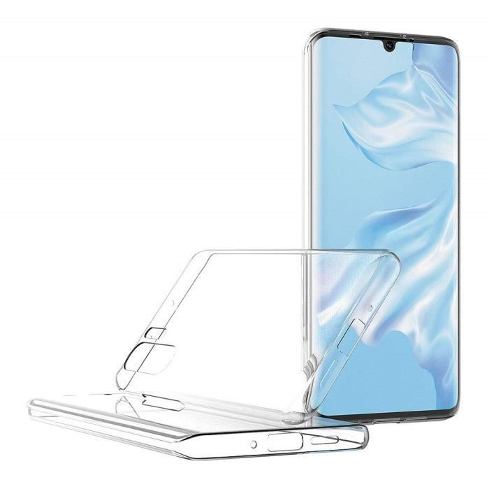Huawei P30 PRO Case - Full Transparent Silicone TPU Gel Case Cover Two Front and Back Parts Interlocking Phonillico®