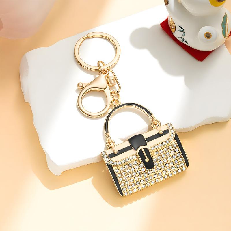 Chinese Style Lion Dance Rhinestone Metal Keychain Small Pendant Creative Backpack Keychain
