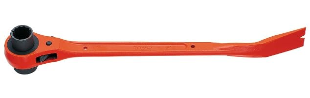 TOP Industrial (TOP) ALC Ratchet Wrench, 17x19mm, with Flat Bar, RM-17x19BL, Tsubame-Sanjo, Made In Japan
