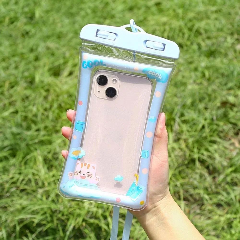 Bolsa de Celular de Desenho Animado à Prova d'Água Bolsa para Mergulho em Águas Bravas Nadar Case Capa Seca Subaquática Para Celular Esportes Aquáticos Praia Piscina Esqui