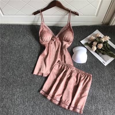 Pigiama da donna con cinturino scavato Pigiama da donna con imbottitura sul petto Pantaloncini da notte Pigiama sexy in due pezzi senza schienale