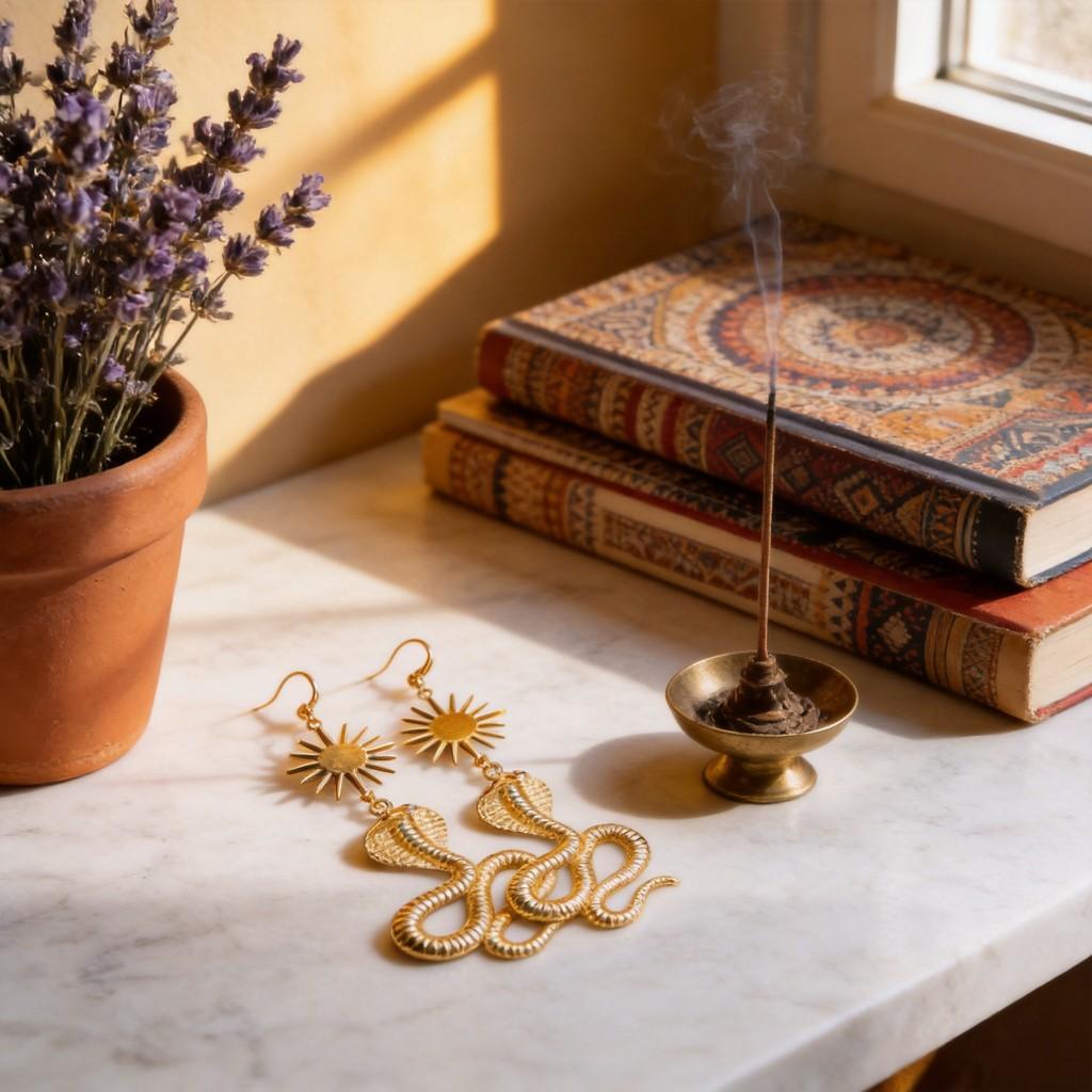 Bohemian Snake Sun Animal Dangle Earrings Handmade Jewelry For Women Summer