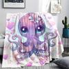 Octopus Print Flannel Blanket, High quality Comfortable for All Seasons, Home Decor, Warmth and Comfort, Perfect for Christmas Gifts