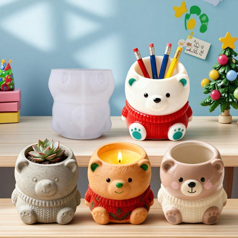 Premium Silicone Planter Mold Flexible Sturdy Design Resin Container Mold For Concrete Crafts Home Gardening Decors