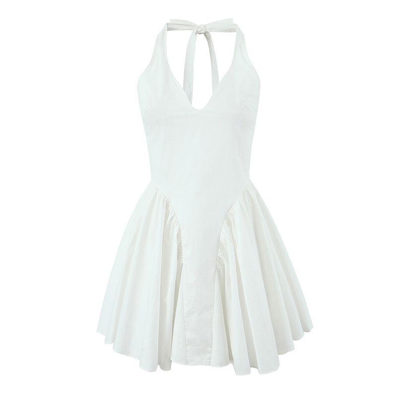 Hot Sexy Deep V Backless Dress Halter Spaghetti Straps