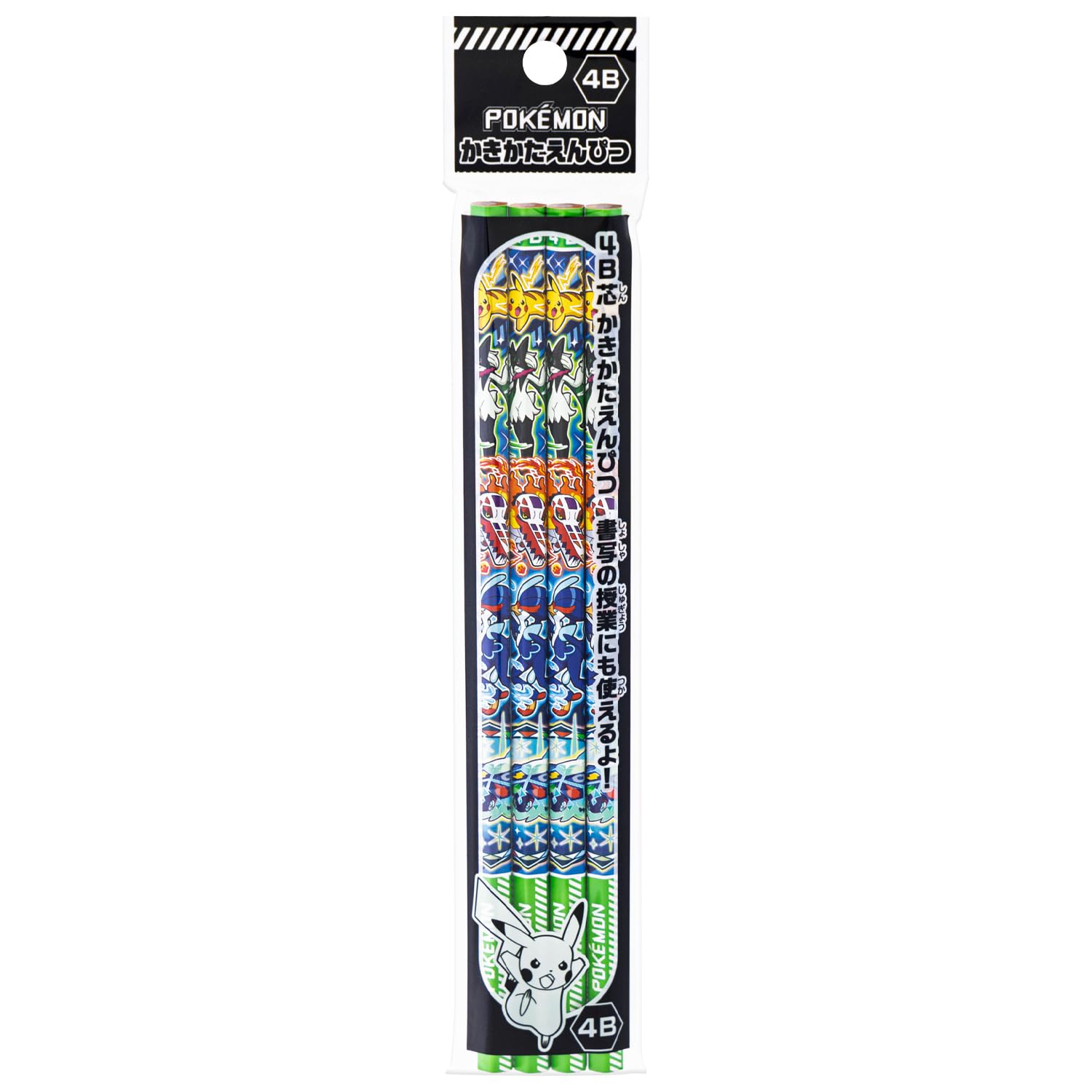 Showa Note Writing 4 Hexagonal 312729003 Pokémon Pencils, 4B, Pencils, Barrel,
