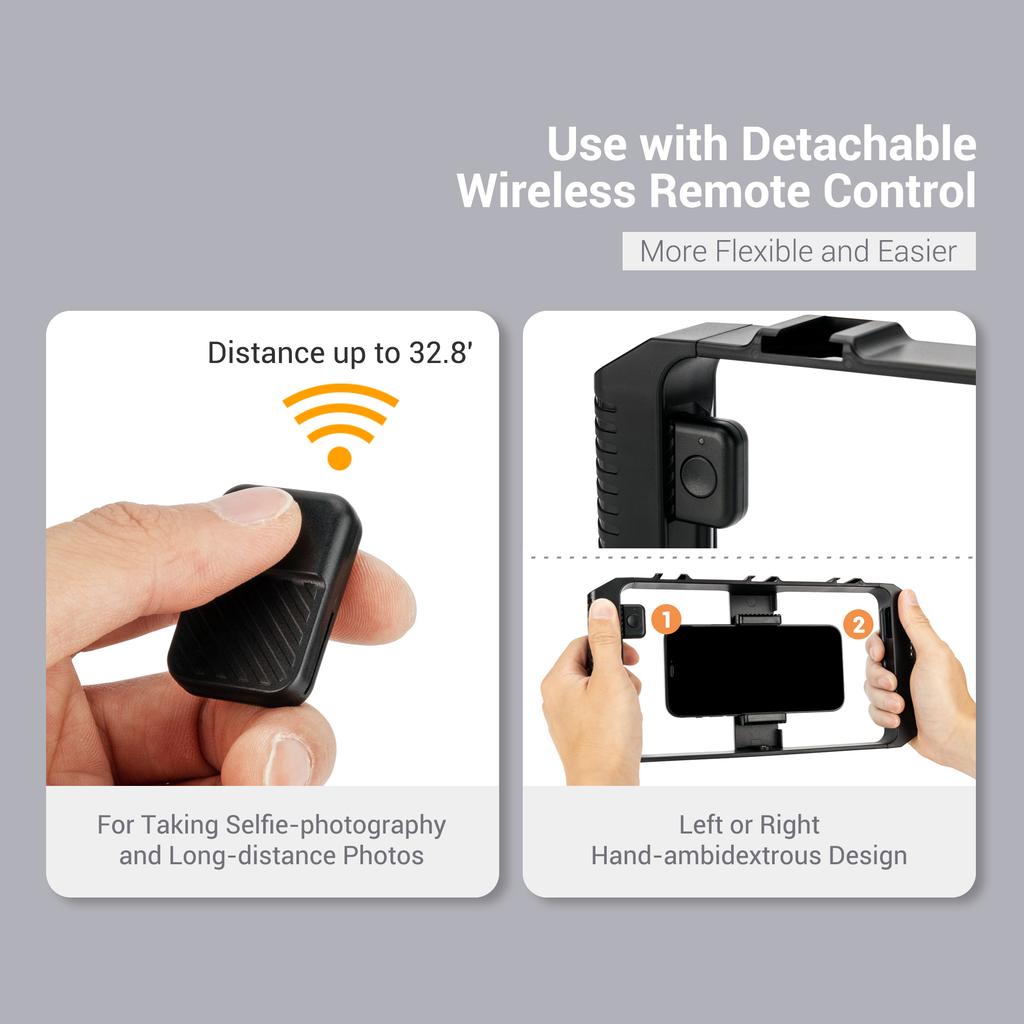 Smartphone Video Rig Cellphone Video Stabilizer Handheld Tripod Mount Hand Grip Filmmaking Vlog Shooting Case for iPhone Android
