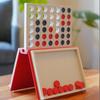 Four in A Row Board Game with Magnetic Closure Built-in Storage Travel Family Night Parties Book Shape 4 in A Row Strategy Board Game