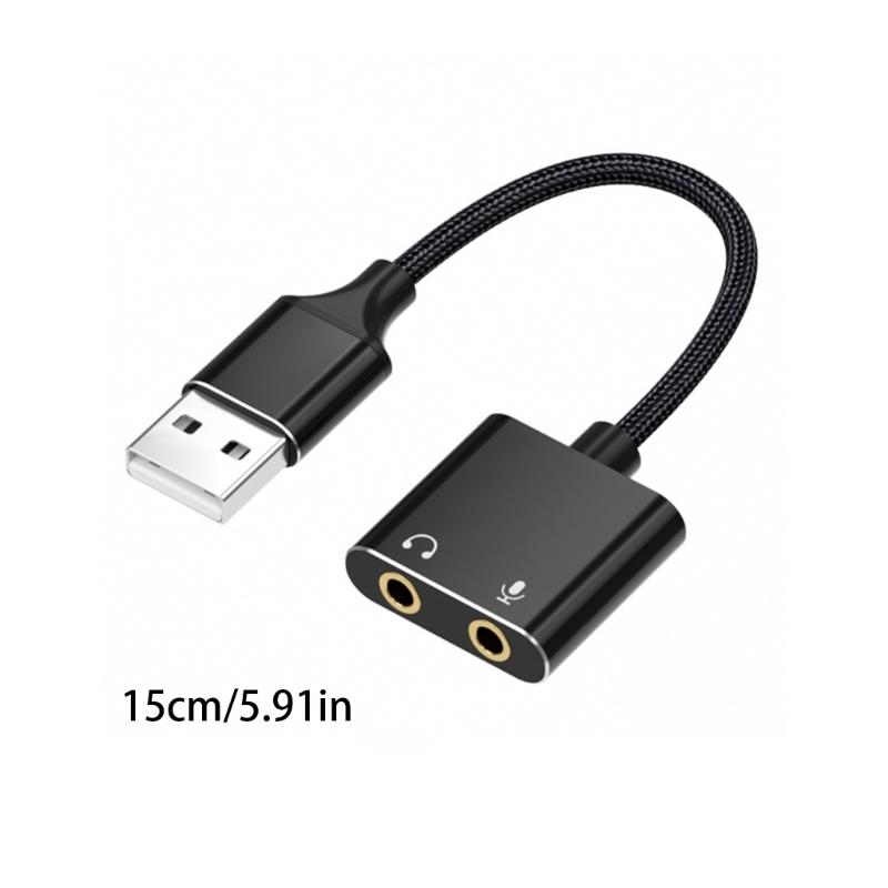 2-Hole USB Sound Card Adapter for Headphone & Microphone Enhancing Sound Experience for P4 PC Computer & Laptops