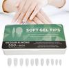 2 Box Nail Tips, Ultra Thin False Nails Long Clear Fake Nails Half Frosted Coffin Nail Tips with Clear Box for Nail Salons (Almond)