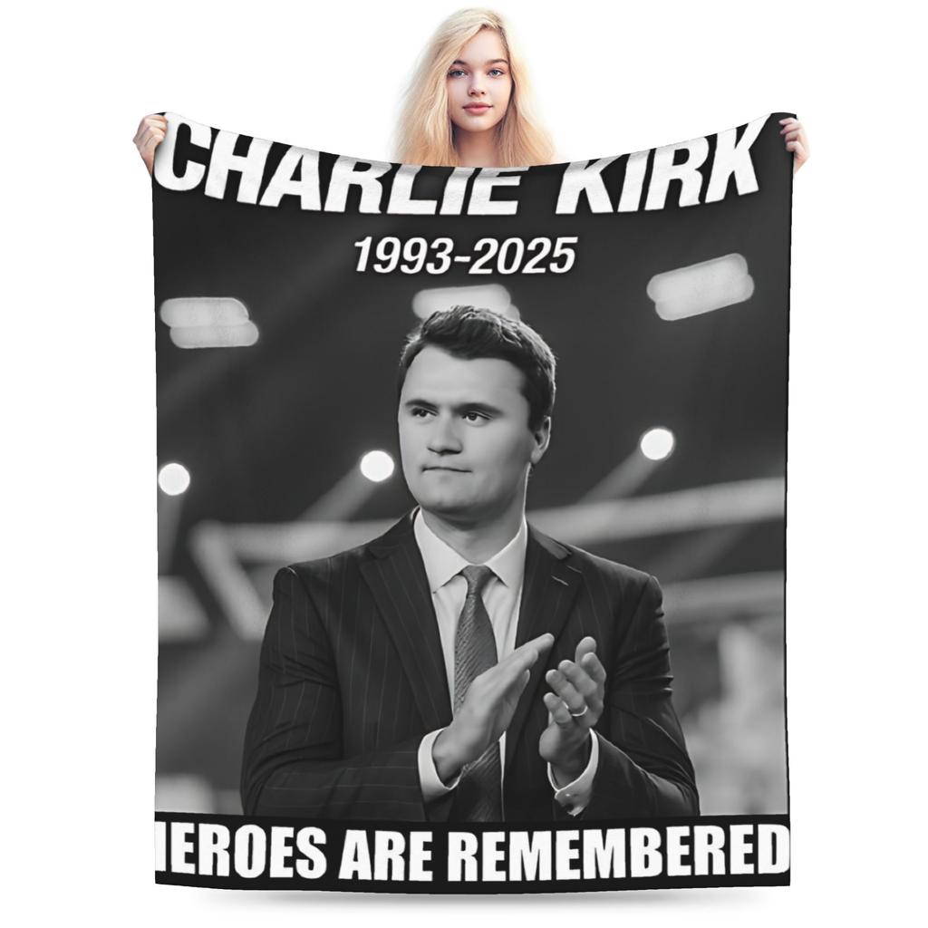 Charlie Kirk Freedom Signature Blanket Multiple Sizes Super Soft and Warm A True Patriot Throw Blankets for Sofa Couch and Bed