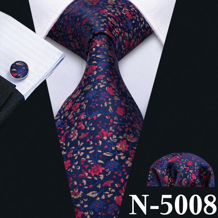 Barry.Wang Férfi Divat Nyakkendők Virágos Paisley Szövött Selyem Nyakkendő Zsebkendő Mandzsettagombok Formális Alkalmi Üzleti