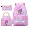 3Pcs/set Cartoon KPOP Printed Backpack with Handbag Pencil Case for Teenager Boy Girl Large Capacity Bookbag Schoolbag Mochila