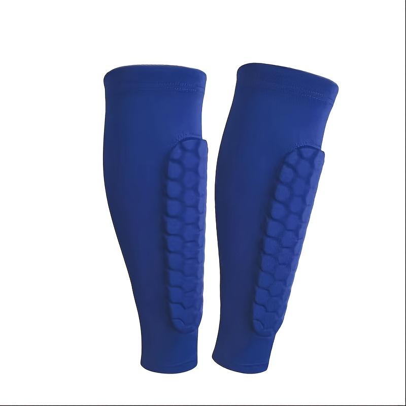 

2Pcs Soccer Calf Sleeves with Honeycomb Padding, Non-Slip Leg Wraps Lightweight Suitable for Baseball, Football Basket Ball Mountain Biking Sports 2pcs синій